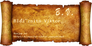 Blázsits Viktor névjegykártya